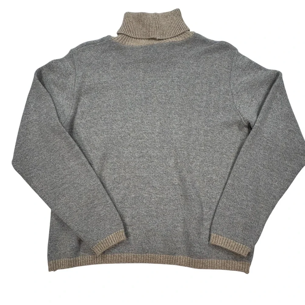 Ilanco Collection Womens XL Grey Tan Turtleneck Sweater Made in Canada 0001210